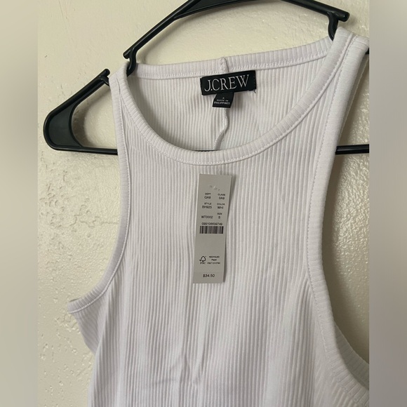 J Crew White Ribbed Tank Top NWT Size Small - Picture 3 of 4